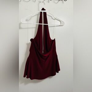 Elegant Burgundy Halter Top